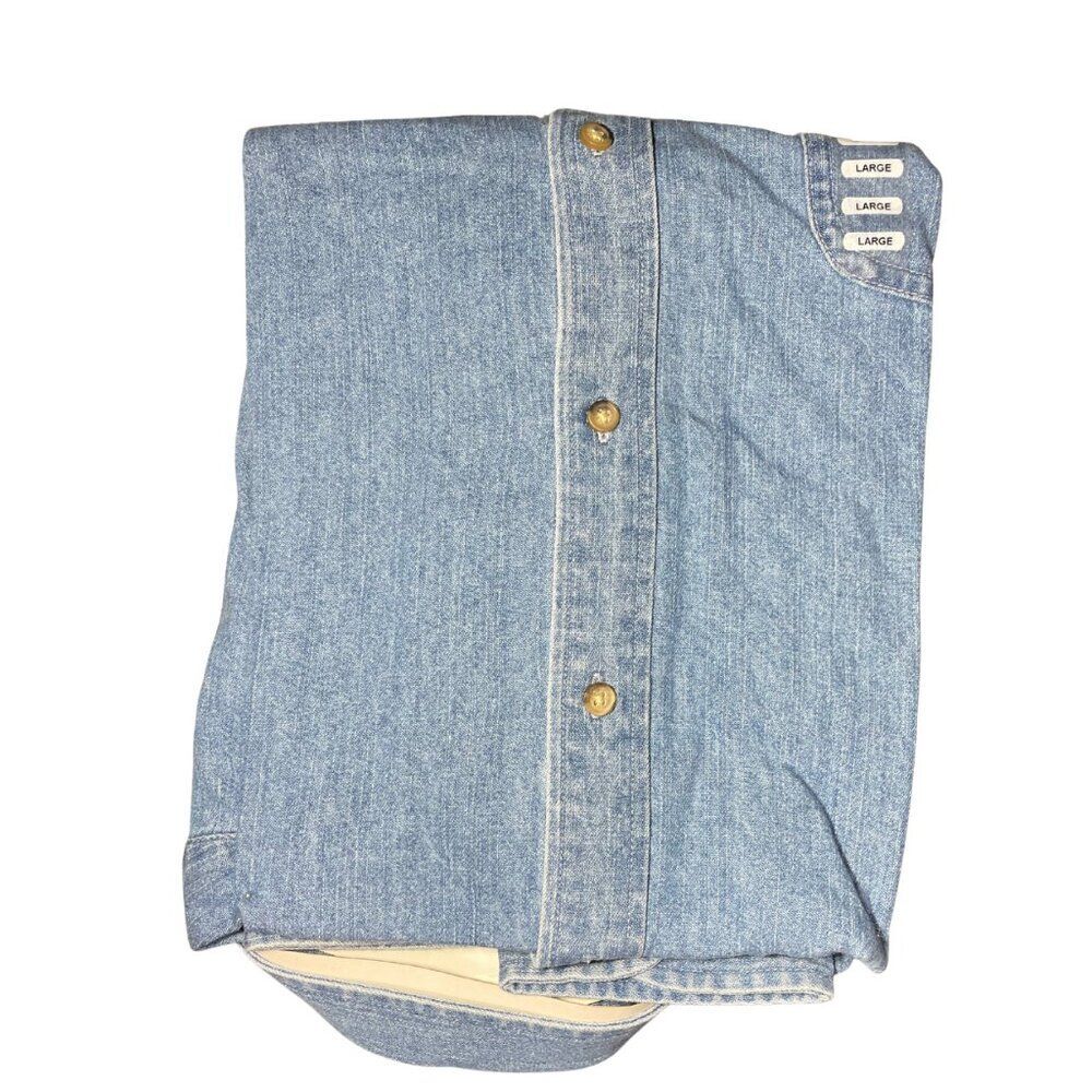 Consensus Denim Button‑Down Shirt – Size Large NWT - image 2